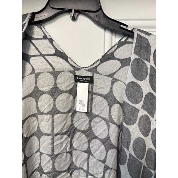 KATE SPADE NY Noel dye open front topper duster cover up - Black/Cream- One size - Picture 6 of 7